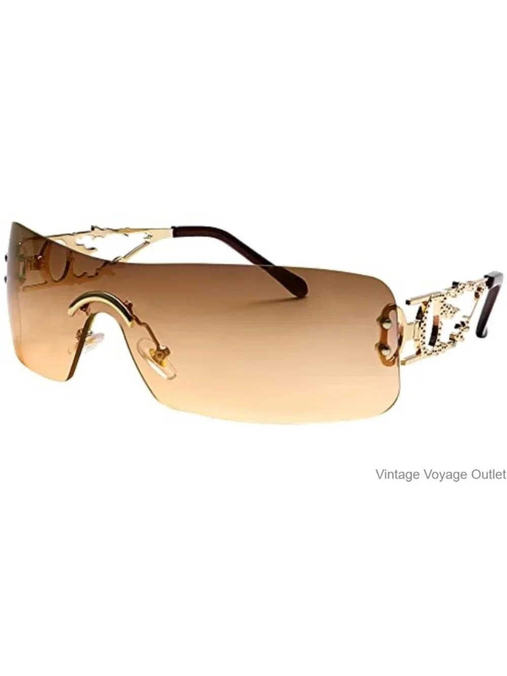 Y2K Rectangle Sunglasses Women Men Vintage Flame Design Metal Frame UV400